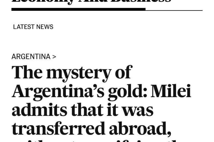 62 tons of gold disappears in Argentina: country's reserve sent to London