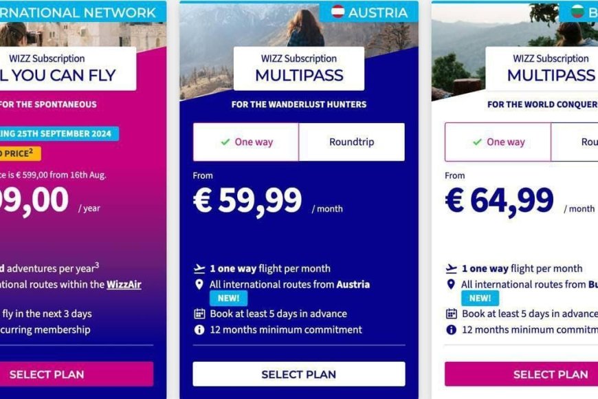 Wizz Air launches airline passes with almost unlimited flights