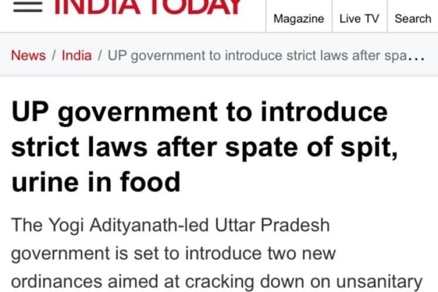 In the Indian state of Uttar Pradesh, it will be forbidden to urinate and spit in food in a cafe