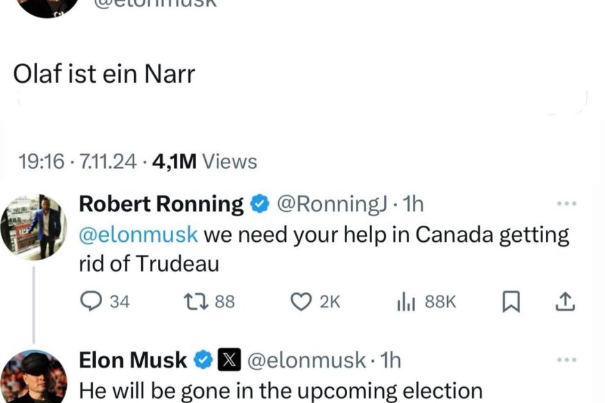 Elon Musk called Scholz a "fool" and predicted Trudeau's departure