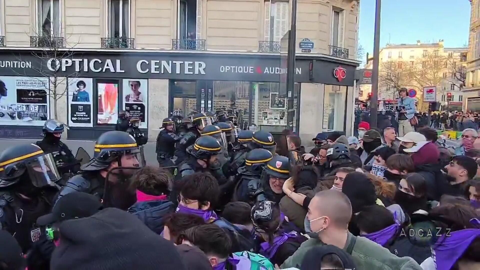 Clashes During Feminist Protests on March 8 in Paris